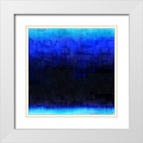 Blue Oversized Abstract Dark White Modern Wood Framed Art Print with Double Matting by Wiley, Marta
