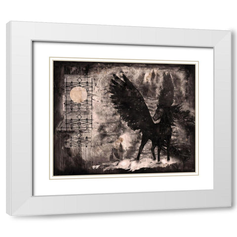 Black Pegasus Sepia White Modern Wood Framed Art Print with Double Matting by Wiley, Marta