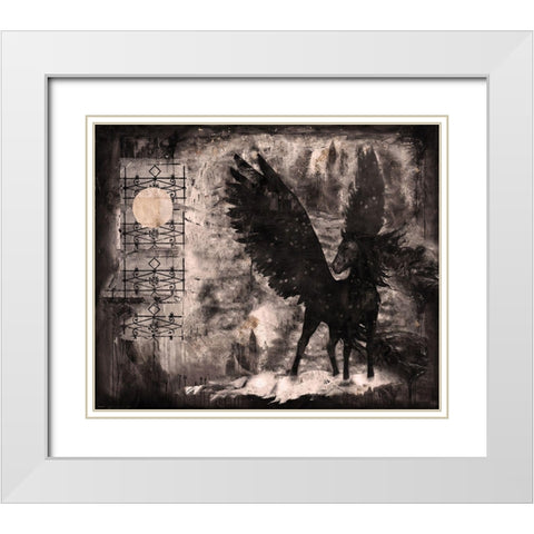 Black Pegasus Sepia White Modern Wood Framed Art Print with Double Matting by Wiley, Marta