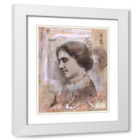 Helen Keller Collage White Modern Wood Framed Art Print with Double Matting by Wiley, Marta