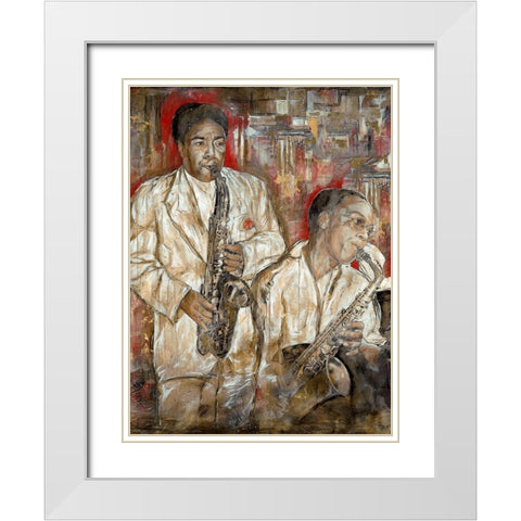 Jazz Musicians I White Modern Wood Framed Art Print with Double Matting by Wiley, Marta