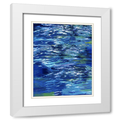 Blue River Study V White Modern Wood Framed Art Print with Double Matting by Wiley, Marta