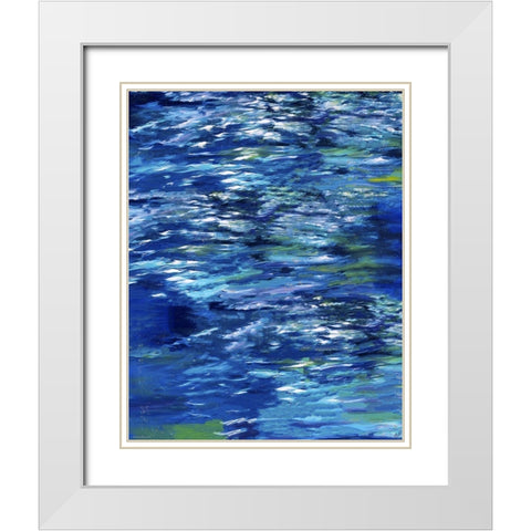 Blue River Study V White Modern Wood Framed Art Print with Double Matting by Wiley, Marta