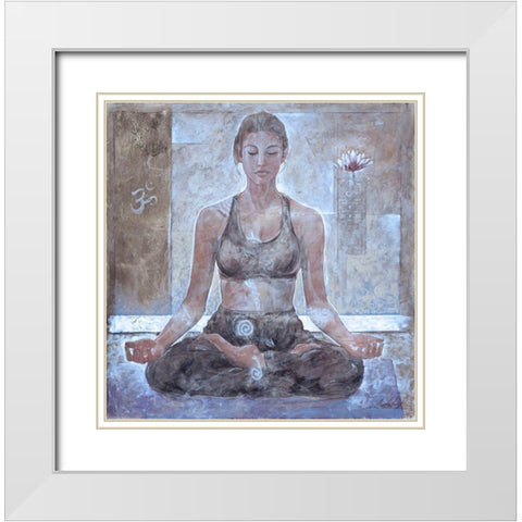 Yoga I- Sepia White Modern Wood Framed Art Print with Double Matting by Wiley, Marta