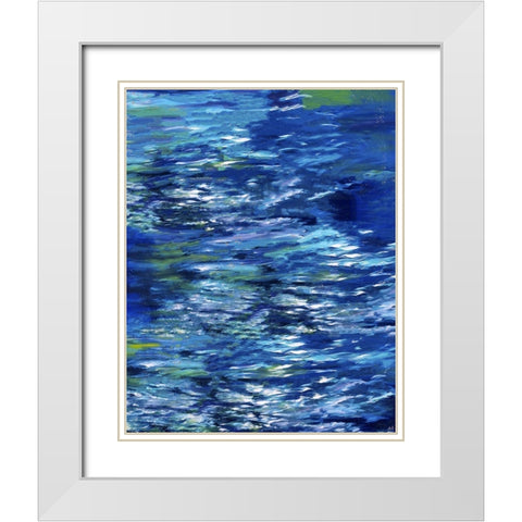 River II Study Blue White Modern Wood Framed Art Print with Double Matting by Wiley, Marta
