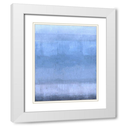 Sand Blue Abstract Light White Modern Wood Framed Art Print with Double Matting by Wiley, Marta