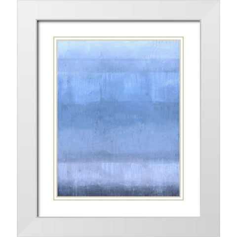 Sand Blue Abstract Light White Modern Wood Framed Art Print with Double Matting by Wiley, Marta