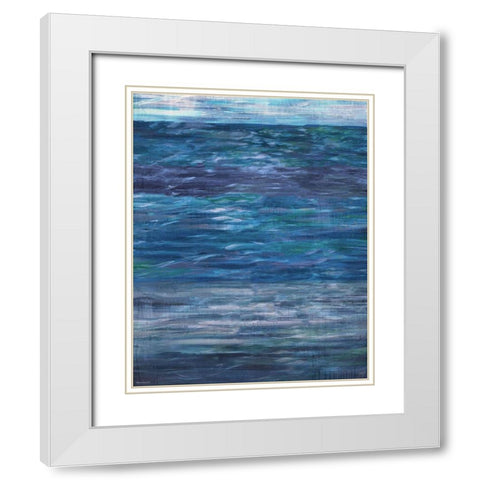Blue Day Ocean II White Modern Wood Framed Art Print with Double Matting by Wiley, Marta