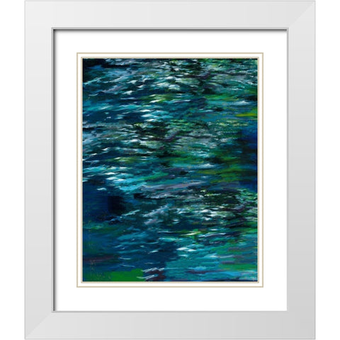 Green River Study White Modern Wood Framed Art Print with Double Matting by Wiley, Marta
