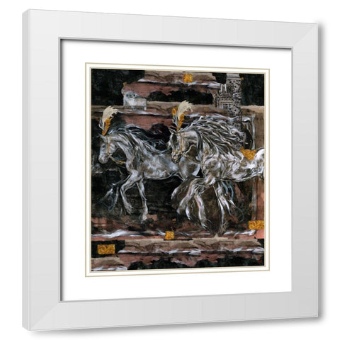 Prancer Close Up White Modern Wood Framed Art Print with Double Matting by Wiley, Marta