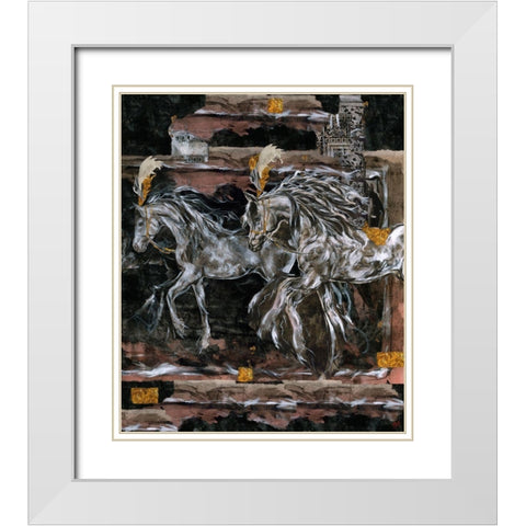 Prancer Close Up White Modern Wood Framed Art Print with Double Matting by Wiley, Marta