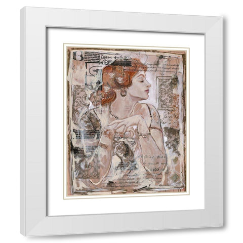 Vintage Doll I White Modern Wood Framed Art Print with Double Matting by Wiley, Marta