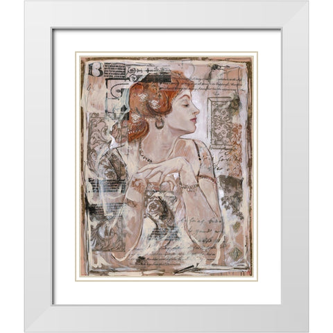 Vintage Doll I White Modern Wood Framed Art Print with Double Matting by Wiley, Marta