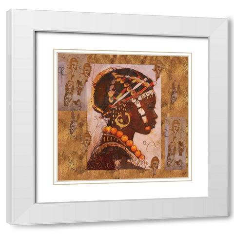 African Portrait I White Modern Wood Framed Art Print with Double Matting by Wiley, Marta