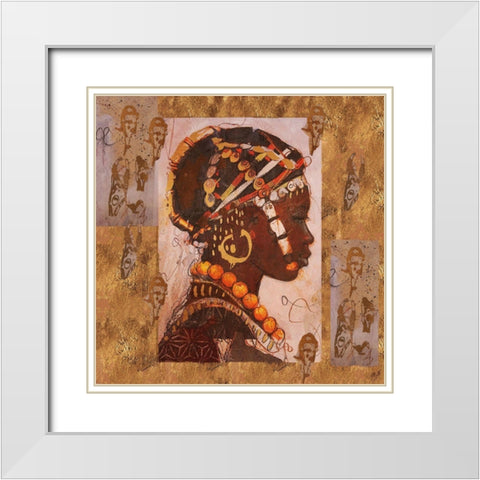 African Portrait I White Modern Wood Framed Art Print with Double Matting by Wiley, Marta