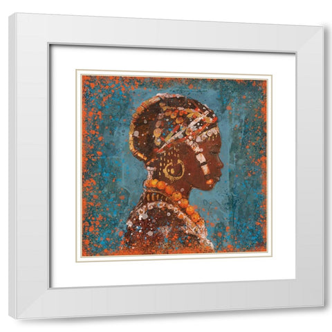African Portrait III White Modern Wood Framed Art Print with Double Matting by Wiley, Marta