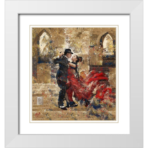 Tango I White Modern Wood Framed Art Print with Double Matting by Wiley, Marta