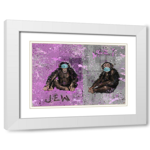 Monkey Mind I White Modern Wood Framed Art Print with Double Matting by Wiley, Marta