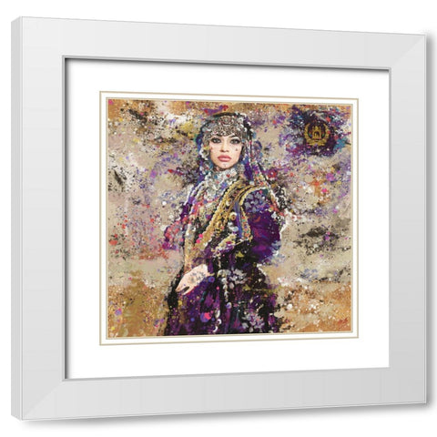 Afganistan V White Modern Wood Framed Art Print with Double Matting by Wiley, Marta