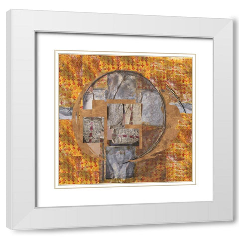 Golden Abstract III White Modern Wood Framed Art Print with Double Matting by Wiley, Marta