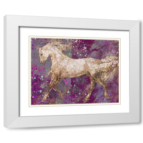 Fibonacci purple Horse White Modern Wood Framed Art Print with Double Matting by Wiley, Marta