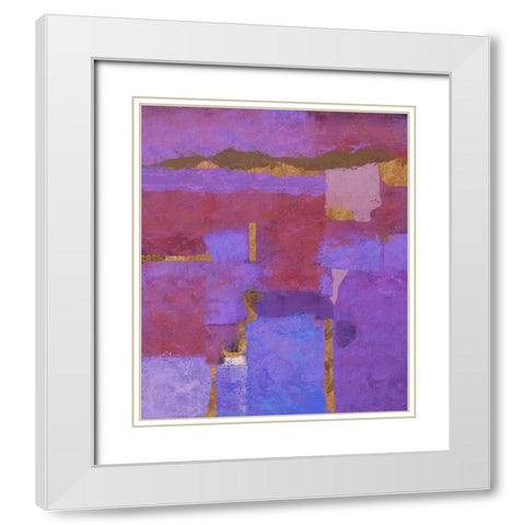 Purple Abstract White Modern Wood Framed Art Print with Double Matting by Wiley, Marta