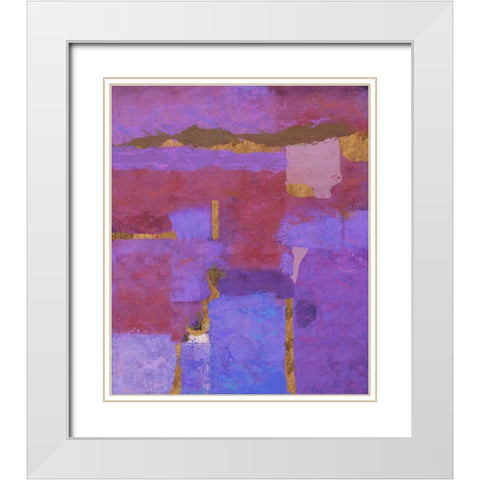 Purple Abstract White Modern Wood Framed Art Print with Double Matting by Wiley, Marta