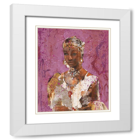 Tranquility Pink White Modern Wood Framed Art Print with Double Matting by Wiley, Marta