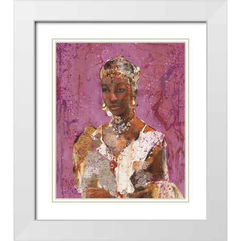 Tranquility Pink White Modern Wood Framed Art Print with Double Matting by Wiley, Marta