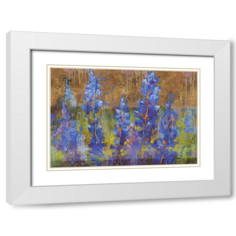 Blue Bonnet Golden White Modern Wood Framed Art Print with Double Matting by Wiley, Marta
