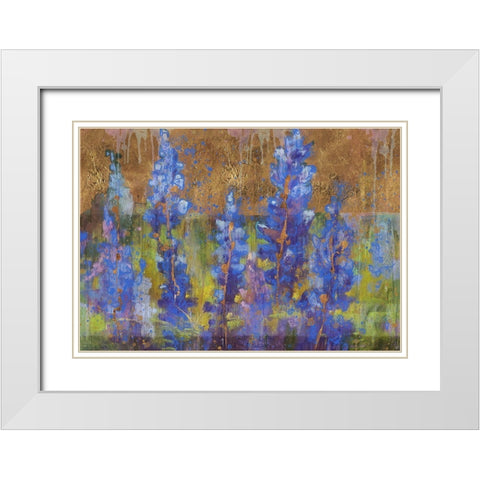 Blue Bonnet Golden White Modern Wood Framed Art Print with Double Matting by Wiley, Marta