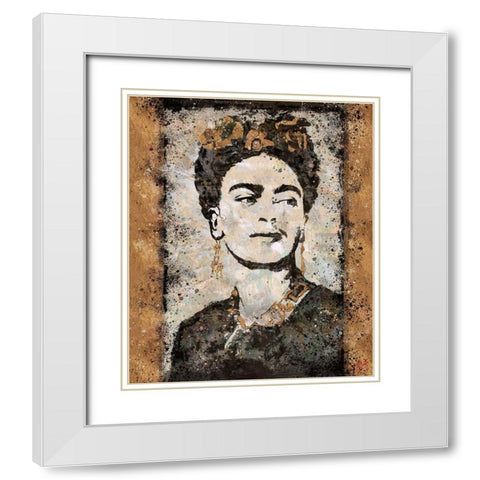 Frida Kahlo White Modern Wood Framed Art Print with Double Matting by Wiley, Marta