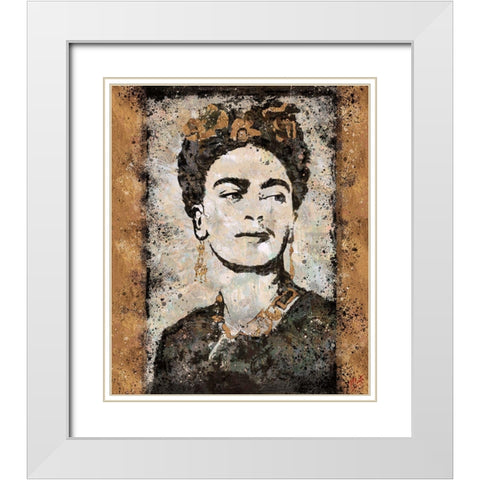 Frida Kahlo White Modern Wood Framed Art Print with Double Matting by Wiley, Marta