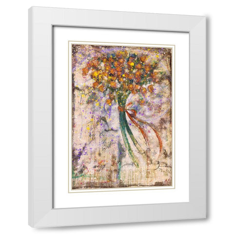 Floral bouquet Yellow White Modern Wood Framed Art Print with Double Matting by Wiley, Marta