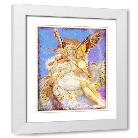 Fibonacci Angel Blue White Modern Wood Framed Art Print with Double Matting by Wiley, Marta