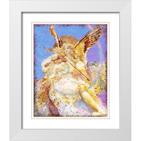 Fibonacci Angel Blue White Modern Wood Framed Art Print with Double Matting by Wiley, Marta