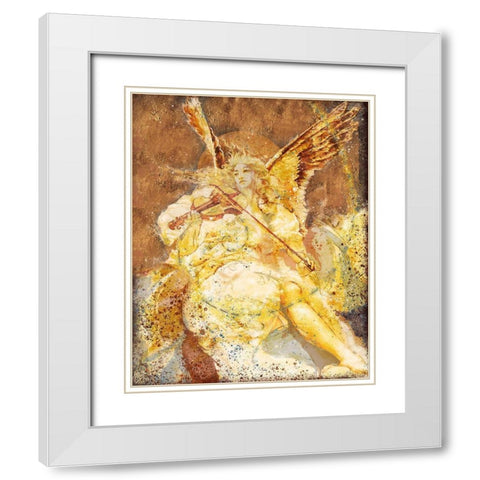 Fibonacci Angel Gold White Modern Wood Framed Art Print with Double Matting by Wiley, Marta