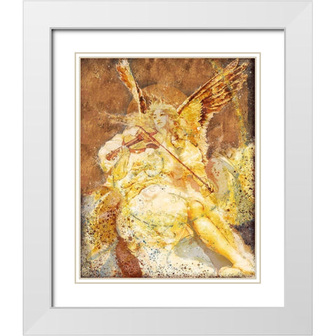 Fibonacci Angel Gold White Modern Wood Framed Art Print with Double Matting by Wiley, Marta