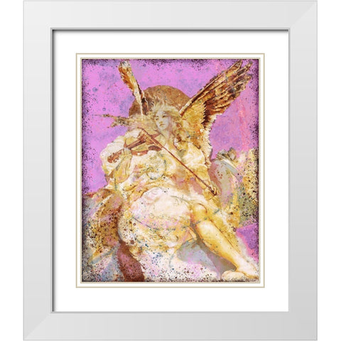 Fibonacci Angel Pink White Modern Wood Framed Art Print with Double Matting by Wiley, Marta