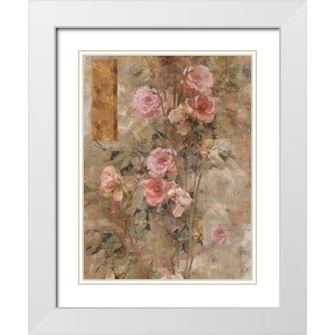 Rose II White Modern Wood Framed Art Print with Double Matting by Wiley, Marta