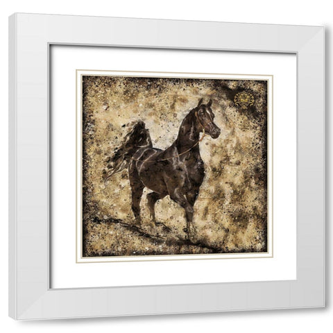 Black Arabian I White Modern Wood Framed Art Print with Double Matting by Wiley, Marta