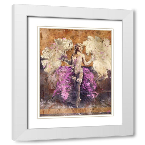 Vintage Dancer White Modern Wood Framed Art Print with Double Matting by Wiley, Marta