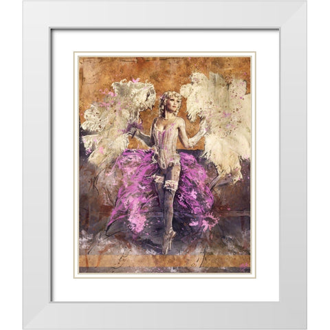 Vintage Dancer White Modern Wood Framed Art Print with Double Matting by Wiley, Marta