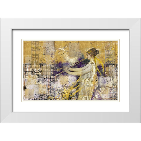 Grace White Modern Wood Framed Art Print with Double Matting by Wiley, Marta