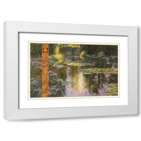 Water lilies Abstract I White Modern Wood Framed Art Print with Double Matting by Wiley, Marta