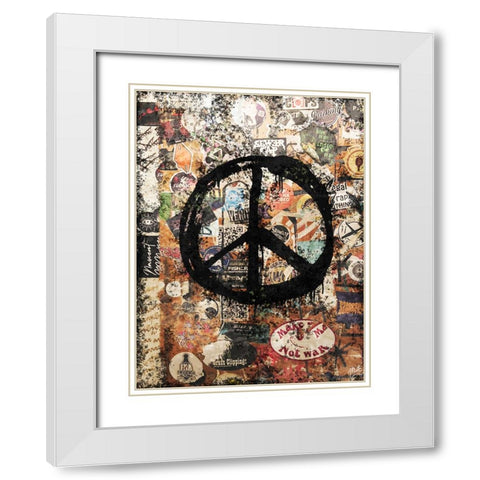 Peace II White Modern Wood Framed Art Print with Double Matting by Wiley, Marta