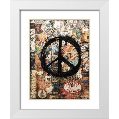 Peace II White Modern Wood Framed Art Print with Double Matting by Wiley, Marta
