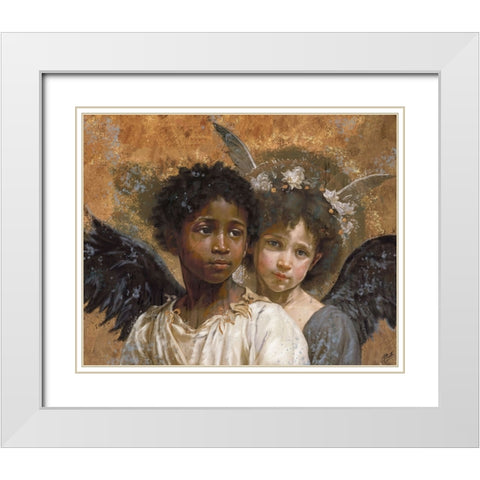 Little Angels VII White Modern Wood Framed Art Print with Double Matting by Wiley, Marta