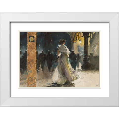 Paris Nights III White Modern Wood Framed Art Print with Double Matting by Wiley, Marta