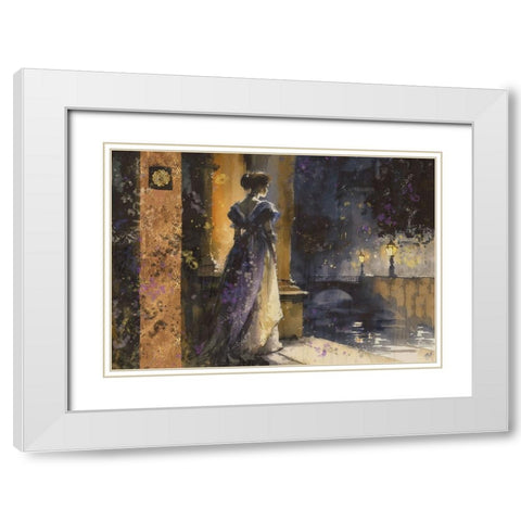 Paris Nights IIII White Modern Wood Framed Art Print with Double Matting by Wiley, Marta